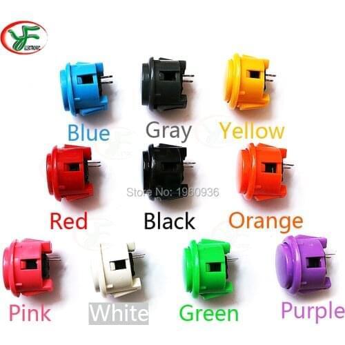 100Pcs Arcade Game Console Push Button 30MM 24MM Microswitch PC /PS3 USB Joystick DIY SANWA OBSF Copy Replace