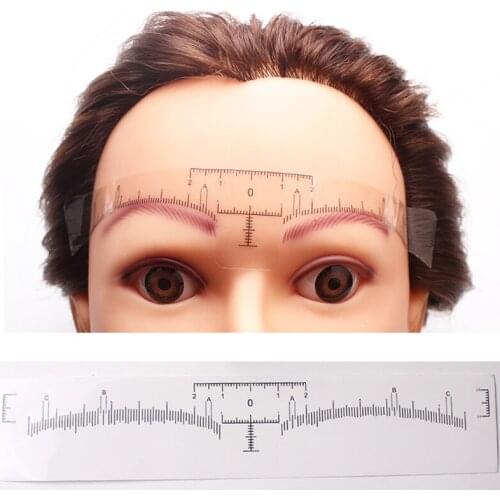 100pcs Microblading Disposable Accurate Tattoo Ruler Sticker Stencils Permanent Makeup Tebori Eyebrow Shaping Tools Measurement