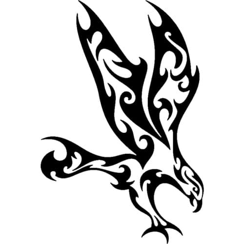 11.1cm*16.5cm Tribal Eagle Animal Vinyl Car Accessories Car Sticker Black/Silver S3-5537