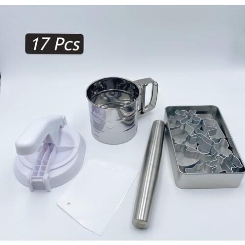 17 Pcs Kitchen Manual Pressing Dumpling Crust Mold Dough Press Dumpling Pizza Fruit Pie Kitchen Gadget Baking Tools