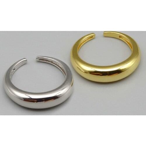 2020 Trendy Classic Golden Silver Color Simple Minimalist Peace Adjustable Rings Tibetan Silver Glossy Open Party Ring Girl Gift