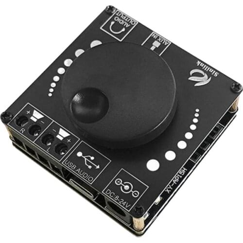 2x20W Bluetooth 5.0 Digital Power Amplifier Board Module AP15H Stereo Mini Digital Amplifier Support USB Sound Card