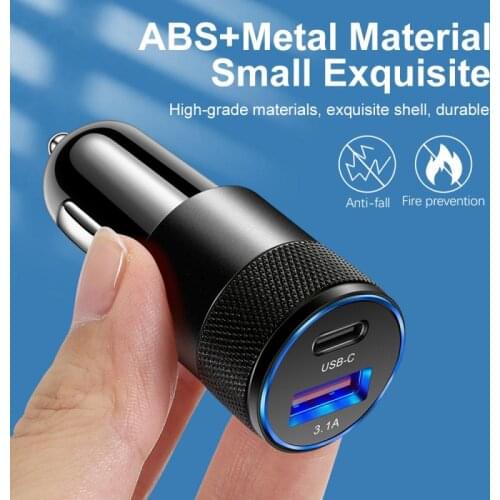 3.1A 12-24V Car Chargers 2 Ports Fast Charging For Samsung Huawei iphone 11 8 Plus Universal Aluminum Dual USB Car-charger Adapt