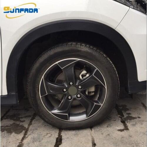 3D 4D Carbon Fiber 17" DIY Car Wheel Hub Stickers For HONDA VEZEL HR-V 2015-2018 Protective Film Wheel Decal Vinyl