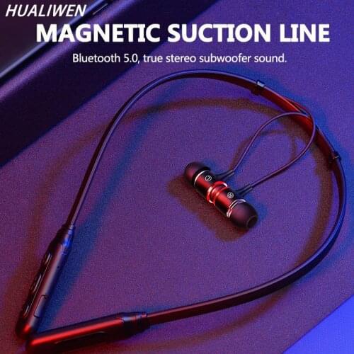 5.0 Bluetooth Earphones Wireless Earbuds Magnetic Neckband Earphone Waterproof Sport Headset with Mic Noise Cancelling