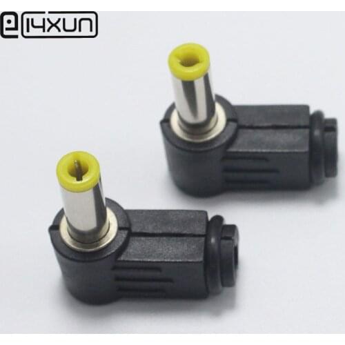 5pcs 5.5*2.1 / 5.5*2.5mm Male DC Power jack Plug Connector Right Angle Welding Electrical Plugs Audio DIY Parts Yellow Head