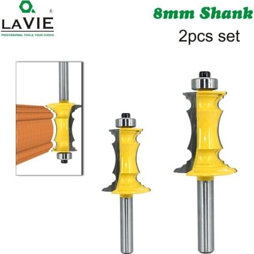 8mm Shank Mitered Door Drawer Molding Router Bits Handrail Line Tenon Milling Cutter For Woodworking Tools MC02165