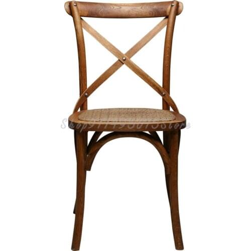 American Simple Solid Wood Dining Chair Home Log Old French Retro Wooden Chair Restaurant Backrest Coffee Chair