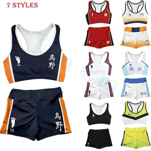 Anime Haikyuu Karasuno High School Swimsuit Shoyo Hinata Tobio Kageyama Cosplay Costumes Swimming Beach Volleyball Sportswear