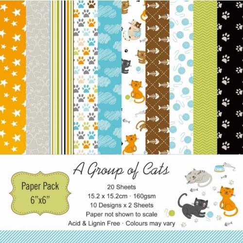 DIY graup of cat Scrapbooking paper pack of 20sheets handmade craft paper craft Background pad k995