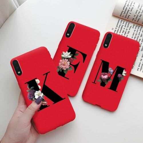 For Samsung A01 Case Colorful Flower Letter TPU Silicone Back Cover For Samsung Galaxy A01 A 01 SM-A015F 5.7'' Phone Case Custom