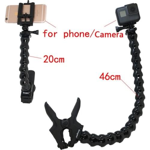 Jaws Flex Clamp Mount Adjustable Neck for iPhone Samsung GoPro Hero 9 8 7 6 5 4 YI 4K SJCAM Sony Action Camera Accessories
