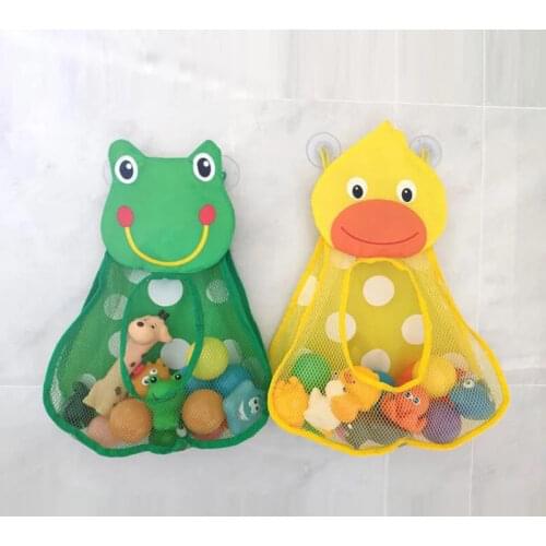 Baby Shower Toy Storage Bag Duck Frog Child Toy Storage Mesh Belt Strong Suction Cup Toy Bag Bathroom Suction Cup Hanging Bag