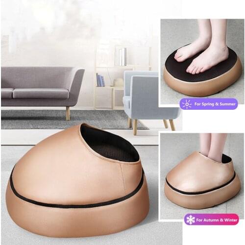 Electric Foot Roller Massage Machine Fashion Leather Foot Massager For Calf Leg Back Foot Infrared With Heating Shiatsu Kneading