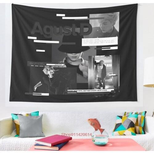 Agust D tapestry Wall Hanging Decor Coverlet Bedding Sheet Throw Bedspread Living Room Tapestries