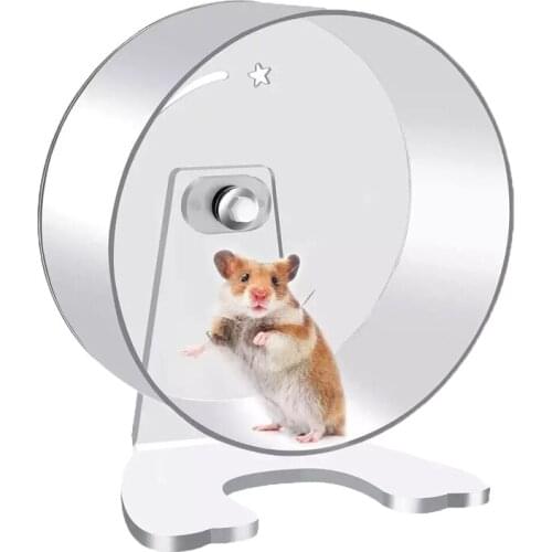Hamster Silent Running Wheel Acrylic Transparent Hamster Wheel 13CM Small Pet Running Wheel Pet Exercise Toy Cage Accessories
