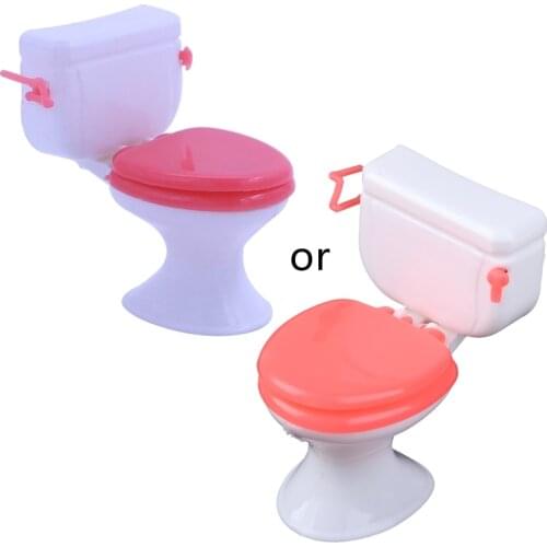 Dollhouse Miniature Toilet Pretend Play Furniture Role Play Toy DIY Dollhouse Accessories Interactive Toy Baking Decors