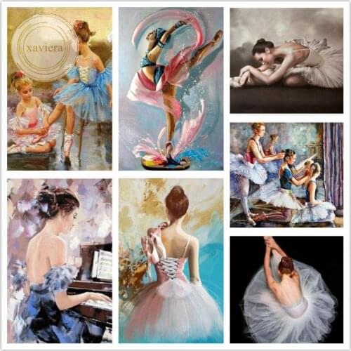 5D Diy Diamond Painting Ballet Dancer Cross Stitch Kit Full Square Round Drill Picture Mosaic Rhinestone Embroidery Home Decor