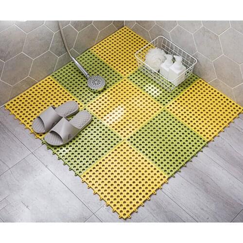 Cuttable Soft PVC Non-Slip Tile Splicing Waterproof Mat Drain Pool Shower Bath Kitchen Cushion 30x30cm Mats can CSV