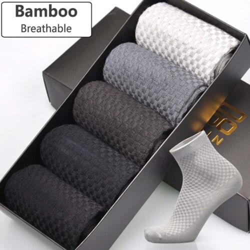 Classic Men Bamboo Fiber Socks Compression Summer Long Socks Business Casual Sports Mens Dress Sock Gifts High Quality