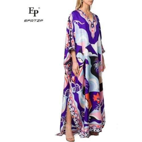 [EFATZP] New Womens Dress Fertilize and Increase Style Knitted Elastic KAFTAN Fashion Dress