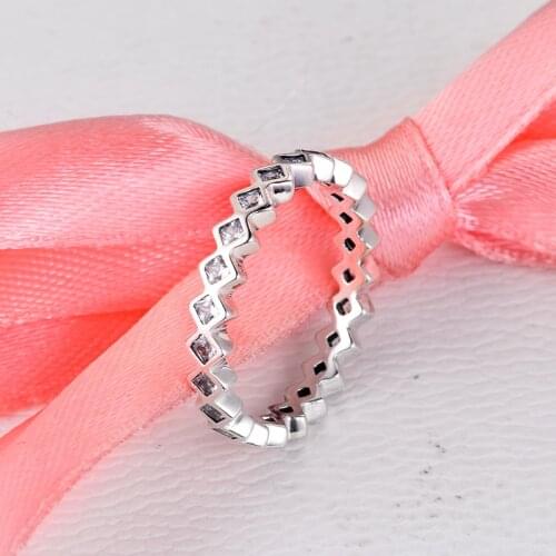 Genuine 925 Sterling Silver Jewelry Square Eternity Finger Rings for Women Men DIY Making Party Gifts anillos Fashion Ring