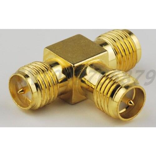 RF electrical RP SMA adapter SMA Jack to Jack to Jack "T" Type adapter Female and Female