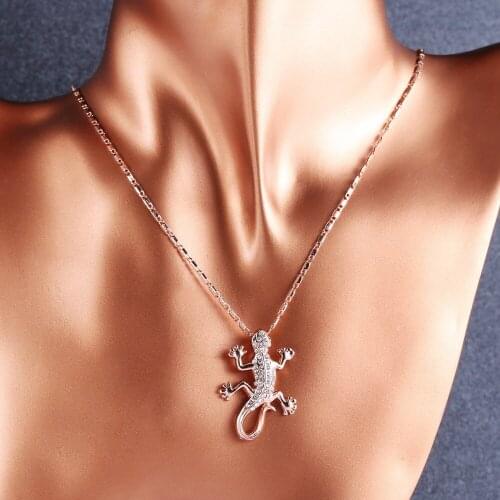 Rose Gold color Rhinestone Crystal Peculiar Gecko Gold color Costume Jewelry Sets Fashion for women MLY2849