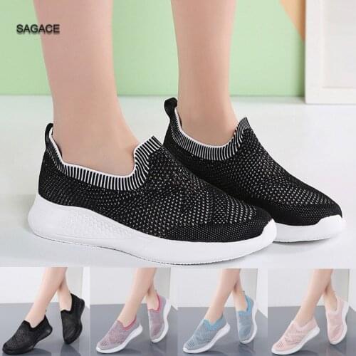 SAGACE Summer Mesh Breathable Sneaker Shoe Women Non-Slip Wear-Resistant Cushion Soft bottom Runing Sneaker outdoor Shoes A33