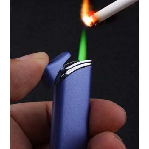 Long Strip Jet Torch Lighter Windproof Gas Green Flame Lighter Inflatable Butane 1300 C Cigarette Cigar Lighter Gadgets For Men