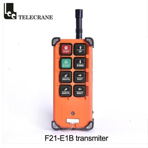 Telecrane Cordless Radio Remote Control F21-E1B Crystal Type Transmitter With 8 Function Push Buttons