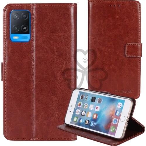 TienJueShi Business TPU Silicone Flip Protect Leather Cover Wallet Case For Realme V13 Q3i 5G Pouch Shell Etui