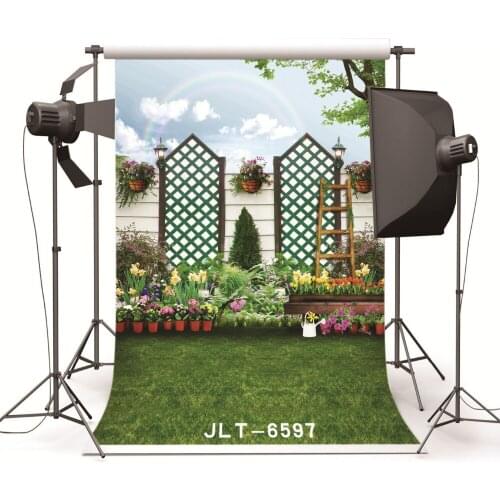 Outdoor Courtyard Vinyl Photography Background fotografia Computer Printed Children Photography Backdrops for Photo Studio