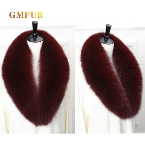 Real Fox Fur Collar Women 100% Detachable Natural Black Winter mens and womens down jacket coat warm scarf Luxury Brand Scarf