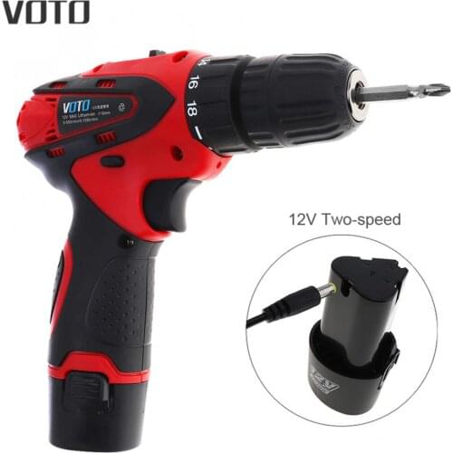 VOTO AC 100 - 240V Cordless 12V Electric Screwdriver with Two-speed Adjustment Button for Handling Screws / Punching