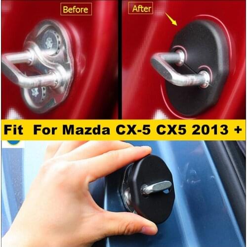 Yimaautotrims Plastic Car Door Lock Protector Cover Buckle Decoration 4 Piece / Set Fit For Mazda CX-5 CX5 2013 2014 2015 2016