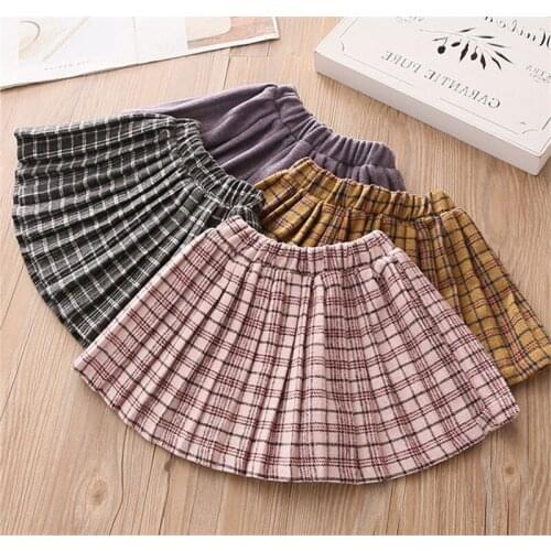 2-9 Years Toddler Girls Skirts Korean Fashion Plaid Skirts For Girl Kids Pettiskirt New Spring Autumn Princess Party Skirts 2020