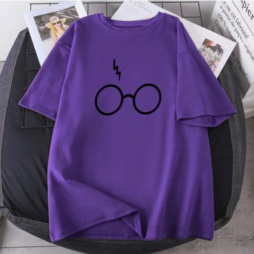 Printed Glasses Woman T-shirts Hip Hop Summer New Clothing O-neck Loose Female Tees Shirts Polyester Hip Hop Ladies Camisetas