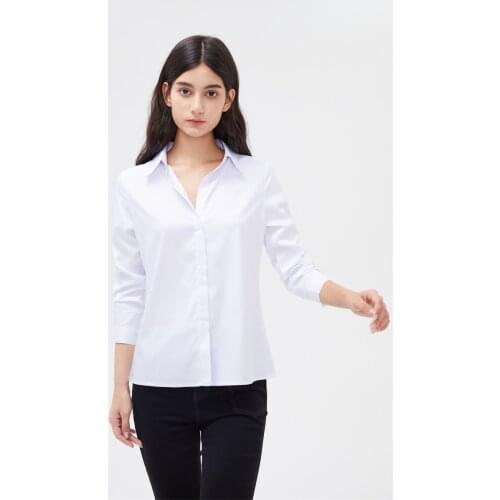 Women Shirts Women Solid White Shirt Long Sleeve Blouse Female Tops OL Basic Blouses Slim Elegant Office Lady Blusas Mujer