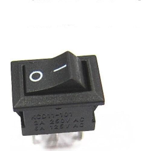 100PCS Power Switch 3 Pin AC 3A 250V 10*15mm Black Button Switch ON OFF 10X15MM Mini Rocker Switch