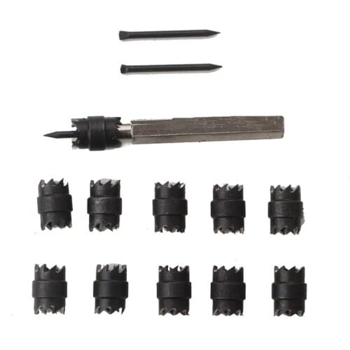 13pcs Spot Weld Cutter, 3/8 inch Rotary Spot Weld Cutter Remover Drill Bits Tool w/replacement Blade Kit