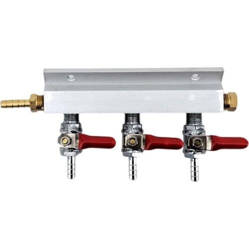 3 OUTPUT / 3 Way Gas Manifold Distribution CO2 Splitter W/ Check Valves Home Brew Kegerator