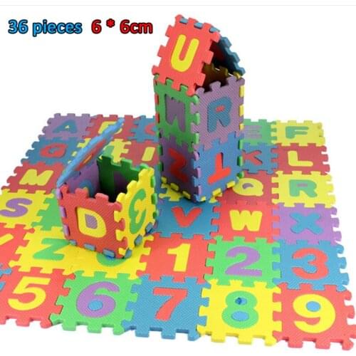 36-piece Letters Play Mat Childrens Interlocking Baby Soft EVA Bubble Puzzle Early Education Baby Literacy Puzzle Mat Mattress