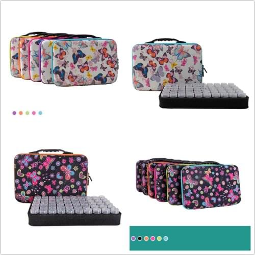 60 Bottles Diamond Painting Accessories Container Zipper Storage Bag New Bottles Of Suitcase 5D Butterfly Embroidery Tool