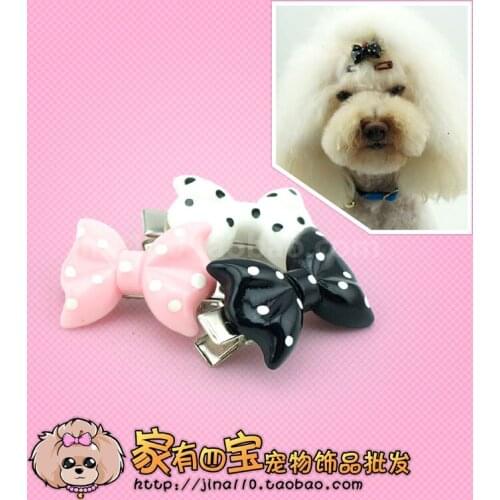 Dog pet accessories hairpin Dog headdress flower manual wave bow wholesale 60pcs