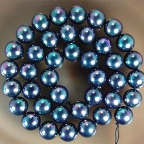 Free shipping fashion diy 10mm natural black shell loose beads high grade women elegant gifts diy jewelry making 15inch MY4590