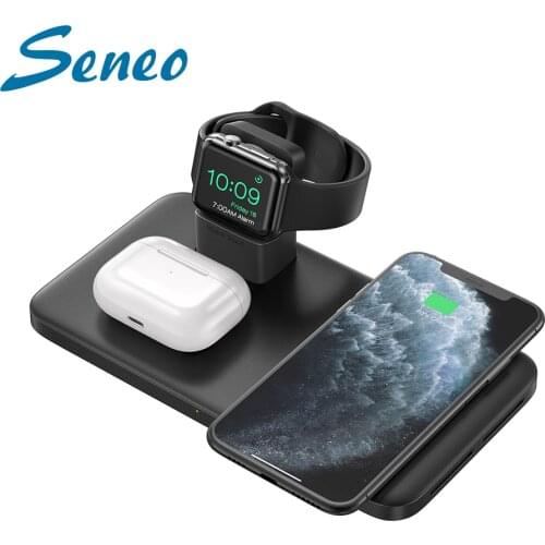 Seneo PA202 Wireless Charger 3 in 1 for iPhone 12 11 Wireless Charging Pad for AirPods Pro 2 Charging Dock for iWatch 5 4 3 2
