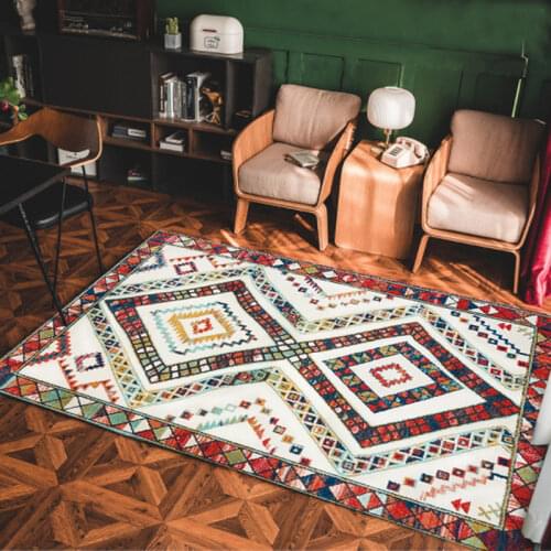 Classical Bohemian Carpet Morocco Style Bedroom Rugs Soft Parlor Home Floor Mat for Living Room Decoration Washable Non-slip Pad
