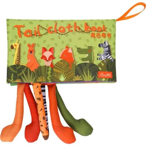 Baby Early Teaching Book Baby Cloth Books Early Learning Educational Toys with Animals Tails Enlightenment Cognition Book
