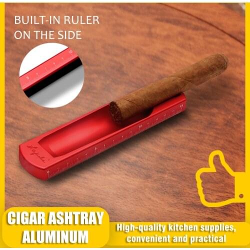 Home Ashtray Portable Metal with Ruler Tobacco Cigar Ashtray Cigar Holder Tobacco Cigarette Ashtray Accesoires Cigar Gadget